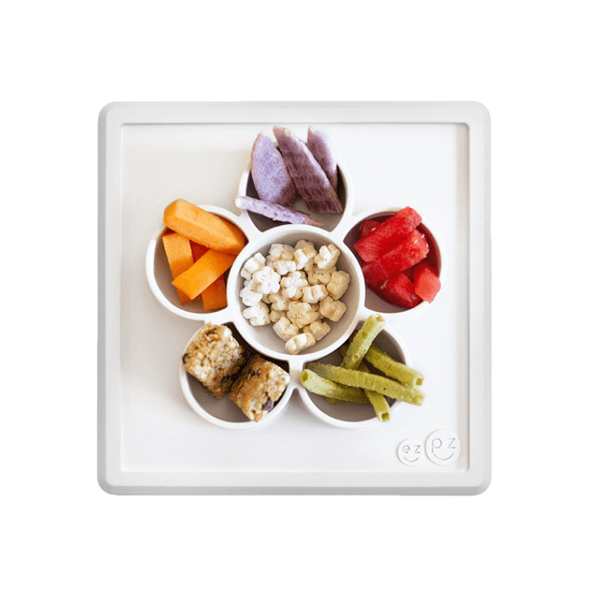 Flower Compartments Silicone Mat (Slow Feeder) - Cream Bowl EZPZ