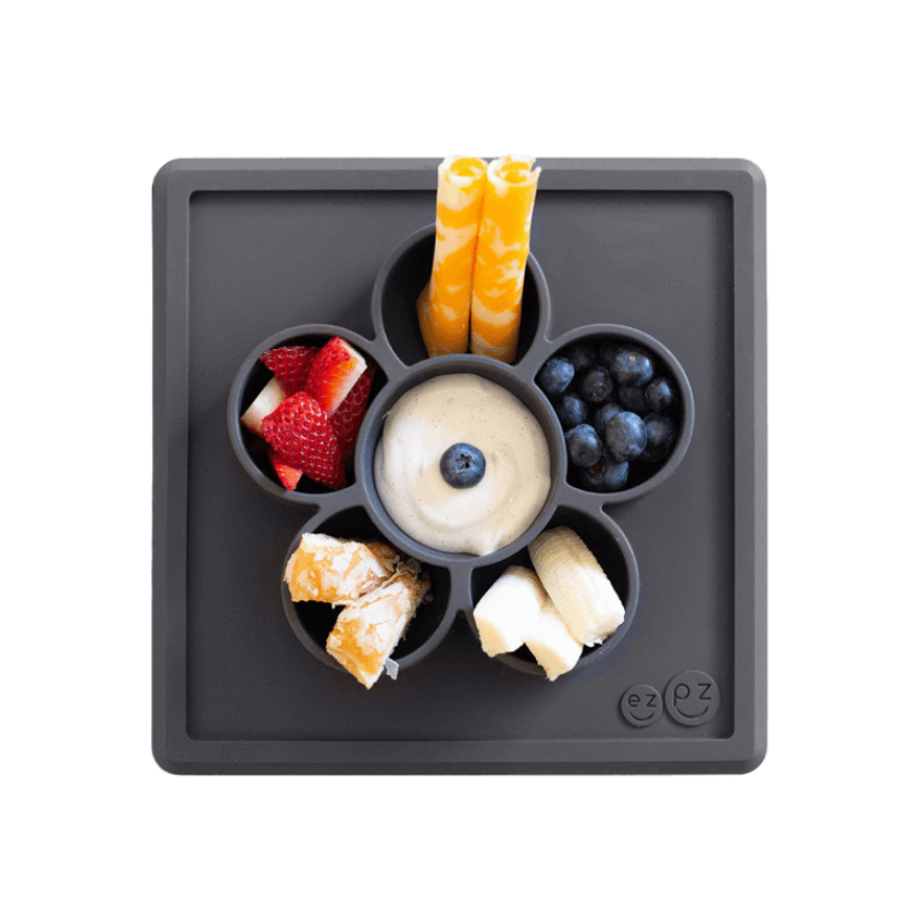 Flower Compartments Silicone Mat (Slow Feeder) - Slate Bowl EZPZ