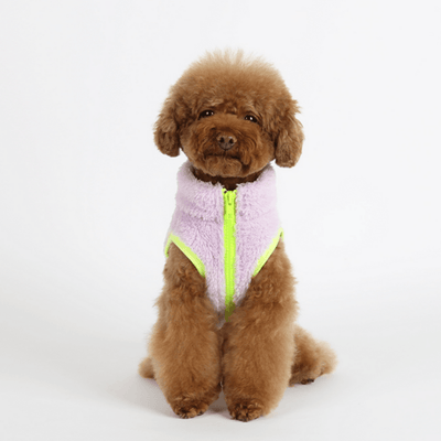 Neon Boa Fleece Vest - Lilac Clothing ITS DOG
