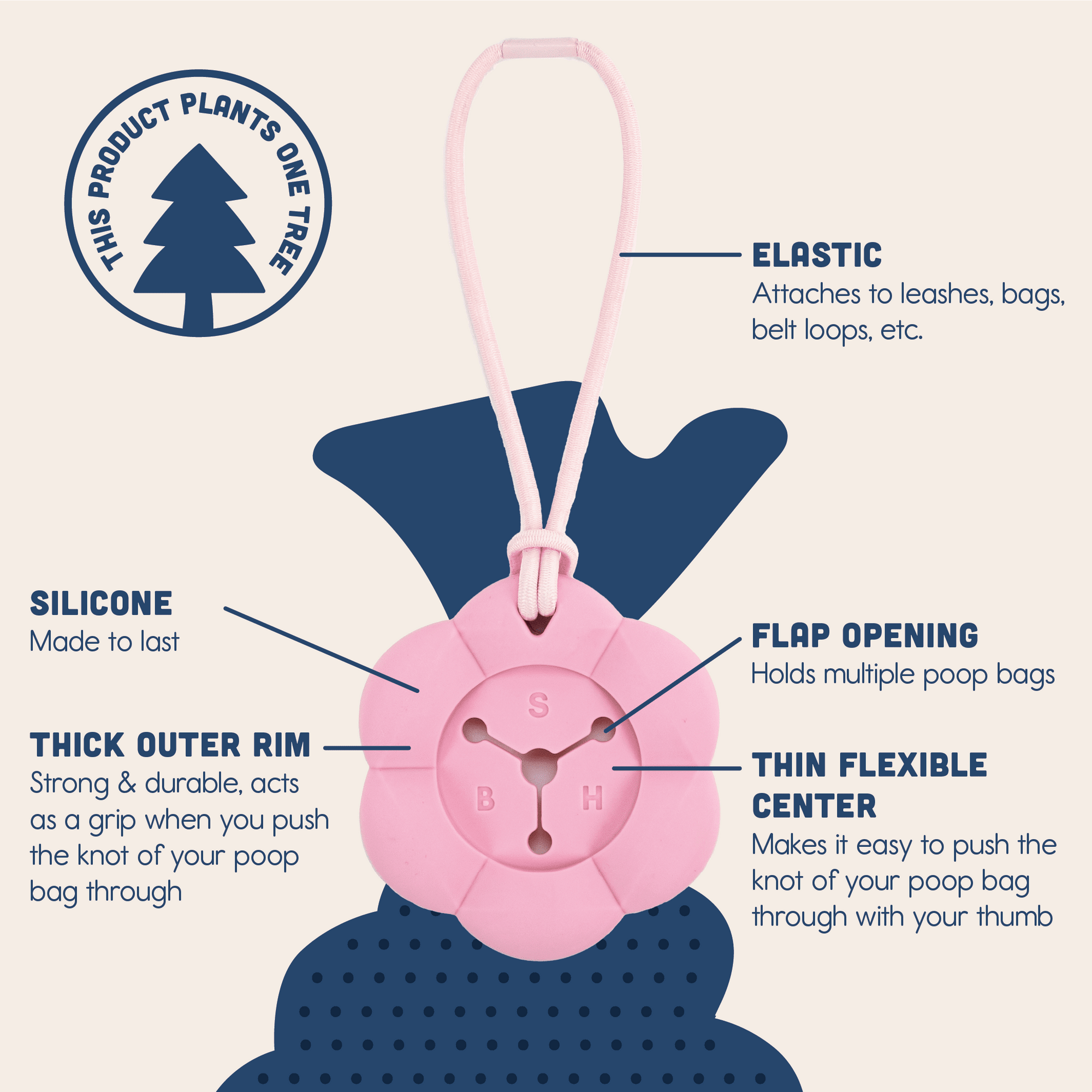 Poopsy Daisy Dog Poop Bag Holder - Blueberry (Periwinkle Blue) Leash Accessories Spotted By Humphrey