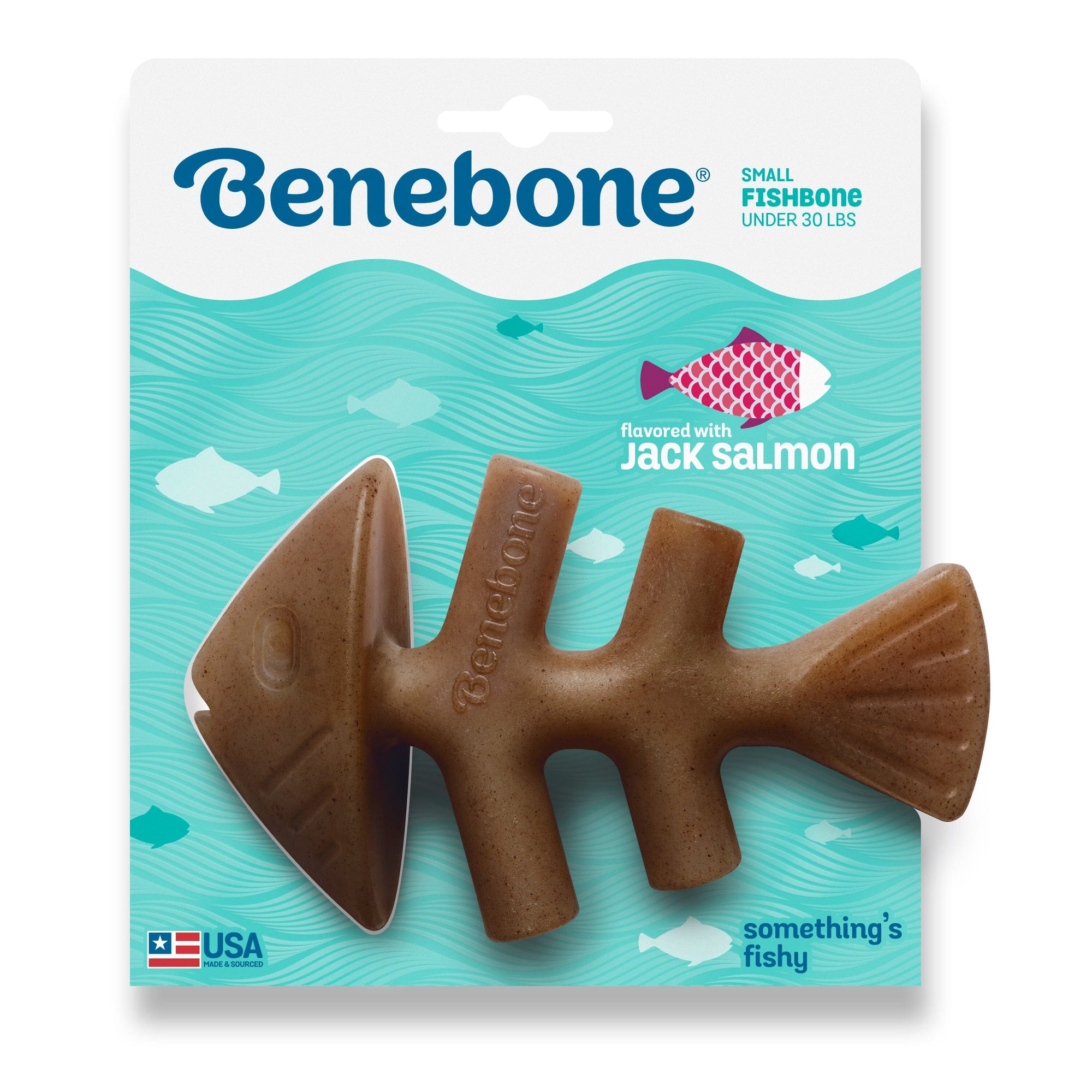 Benebone Jack Salmon Fishbone Real Fish Flavored Dog Chew Toy Toy Benebone Small