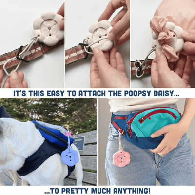 Poopsy Daisy Dog Poop Bag Holder - Blueberry (Periwinkle Blue) Leash Accessories Spotted By Humphrey
