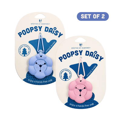 Poopsy Daisy Dog Poop Bag Holder - Set of 2 Leash Accessories Spotted By Humphrey