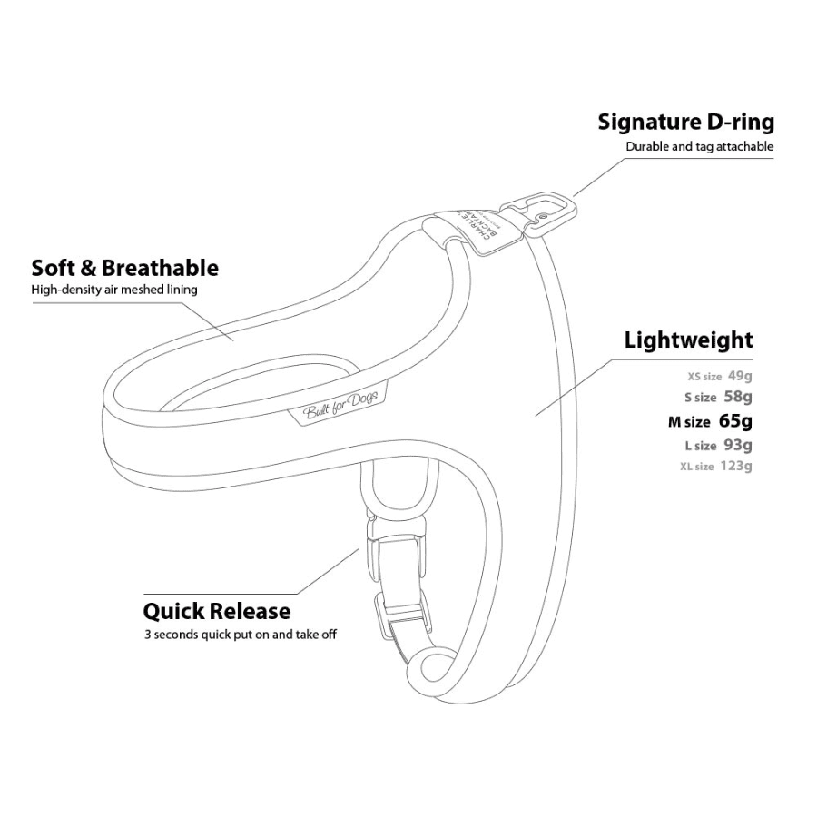 Town Cordura Harness - Yellow Harness Charlie's Backyard