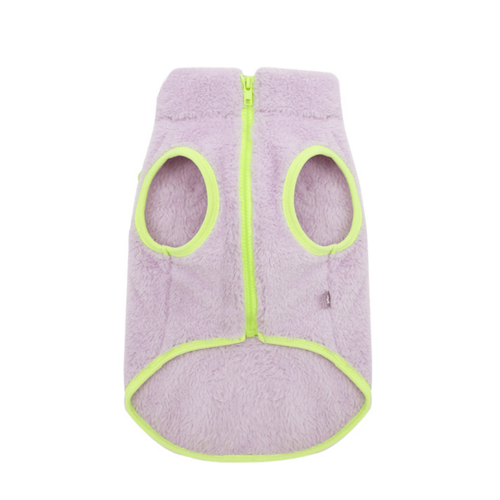 Neon Boa Fleece Vest - Lilac