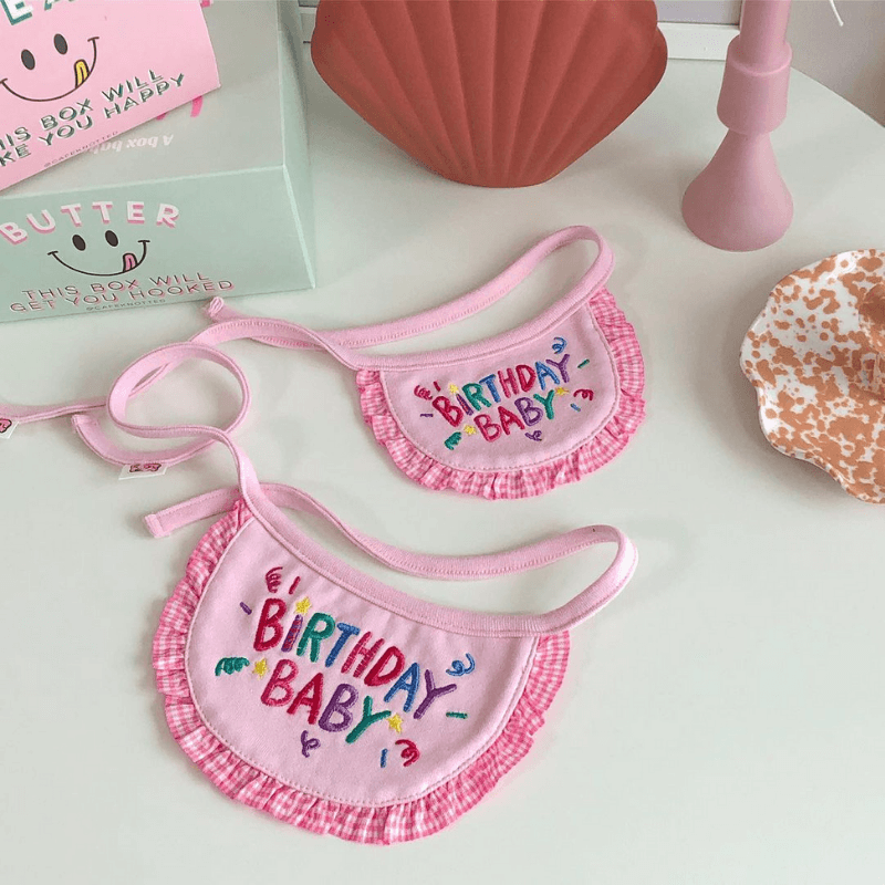 Birthday Baby Bib - Pink Bandana Hey Jerry