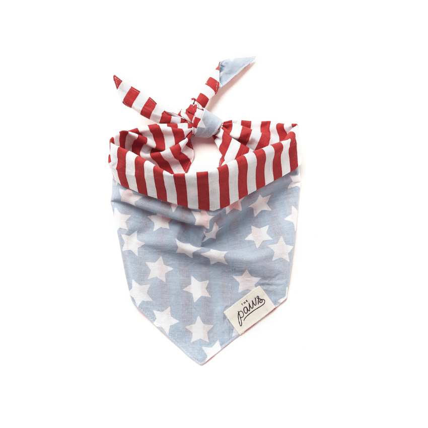Red and Blue Stars Dog Bandana Bandana The Paws