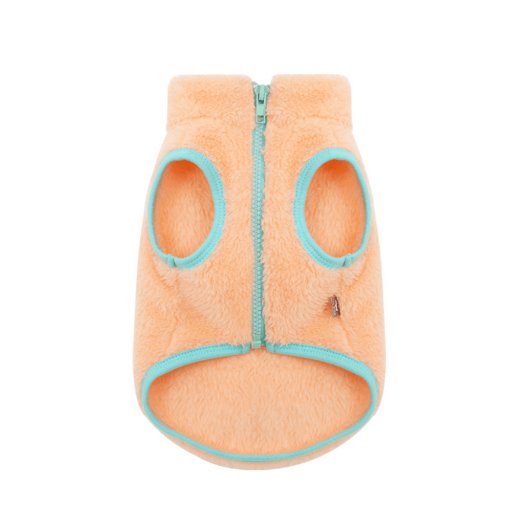 Neon Boa Fleece Vest - Peach