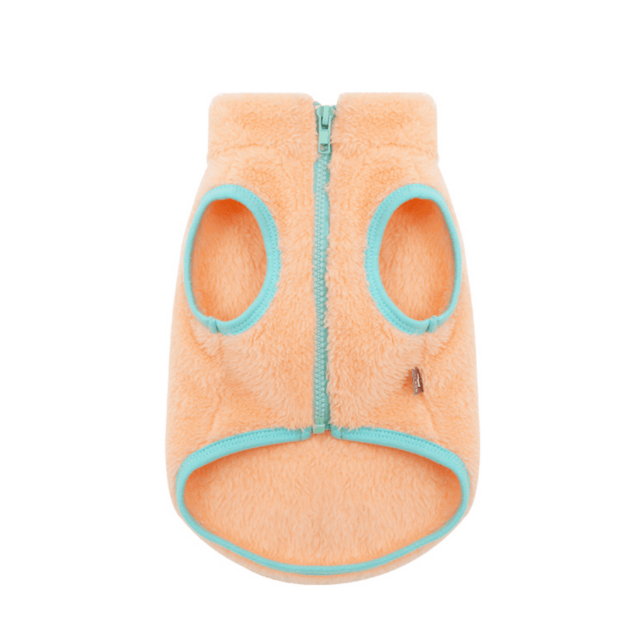 Neon Boa Fleece Vest - Peach Clothing ITS DOG 