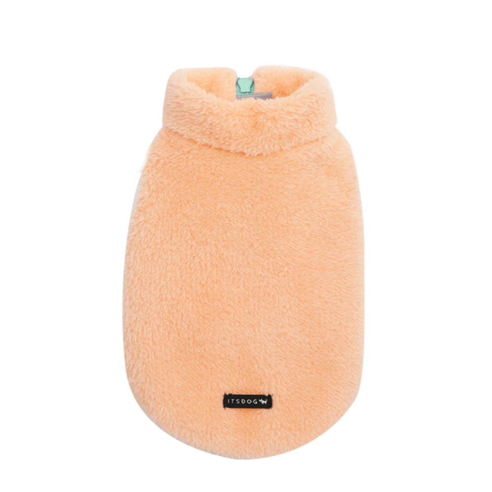 Neon Boa Fleece Vest - Peach Clothing ITS DOG