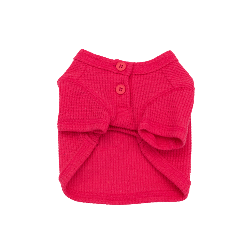 Waffle Crop Tee - Magenta Pink