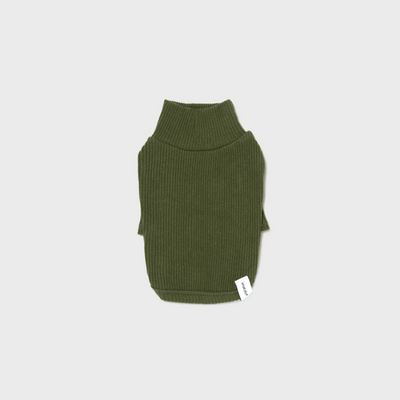Ribbed Turtleneck Shirt - Olive Green Clothing Small Stuff