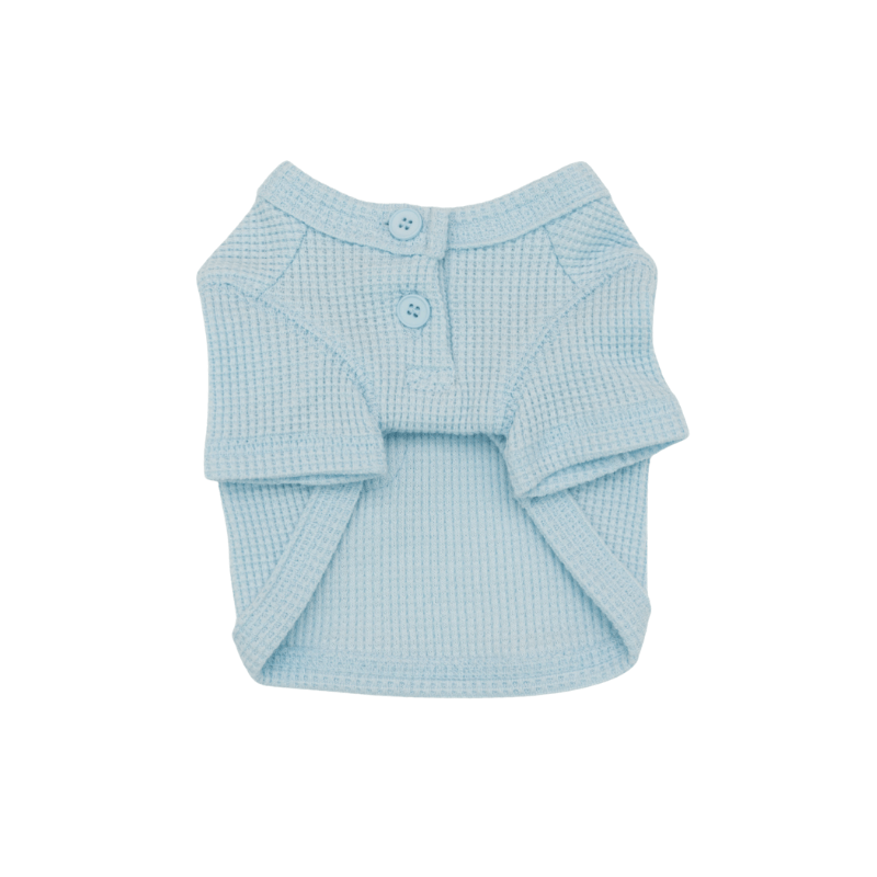 Waffle Crop Tee - Sky Blue