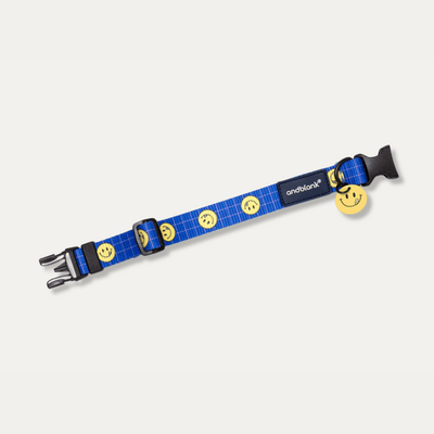 Smiley Face Dog Collar - Blue Collar Andblank