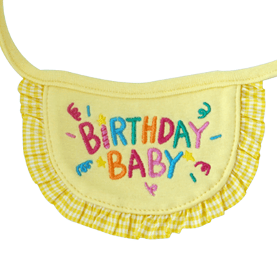 Birthday Baby Bib - Yellow Bandana Hey Jerry