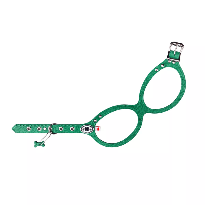 Buddy Belts Luxury Leather Harness - Emerald
