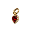Ruby Heart Charm (24K Gold Plated) Charms Lulubell