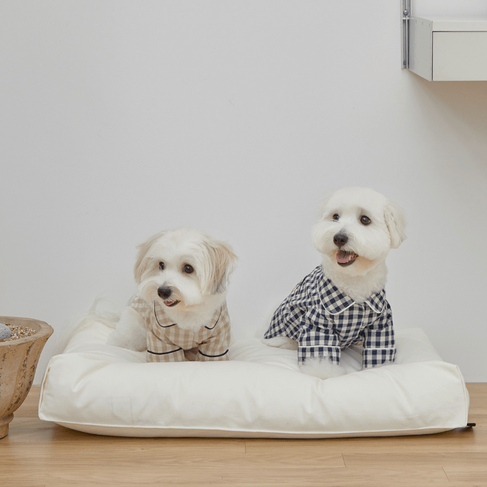 Check Pajama Shirt - Oatmeal Clothing Small Stuff