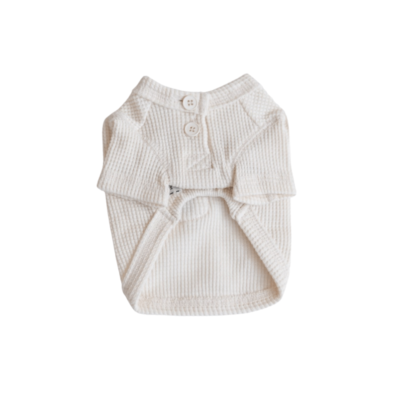Waffle Crop Tee - Ivory