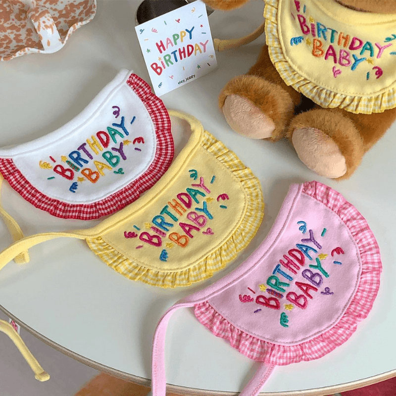 Birthday Baby Bib - Pink Bandana Hey Jerry