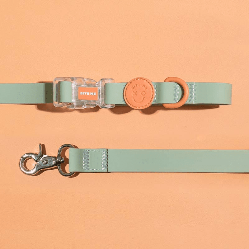 Macaron Waterproof Collar and Leash Set (4 Colors) Collar Bite Me