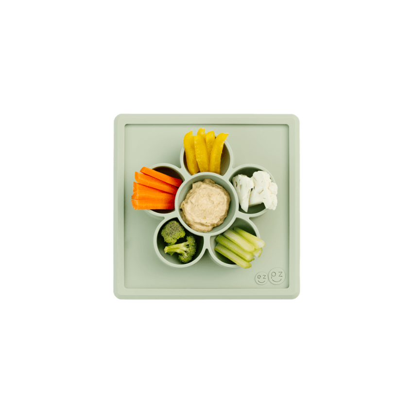 Ezpz First Foods Set (Sage) - 100% Silicone Mealtime Set