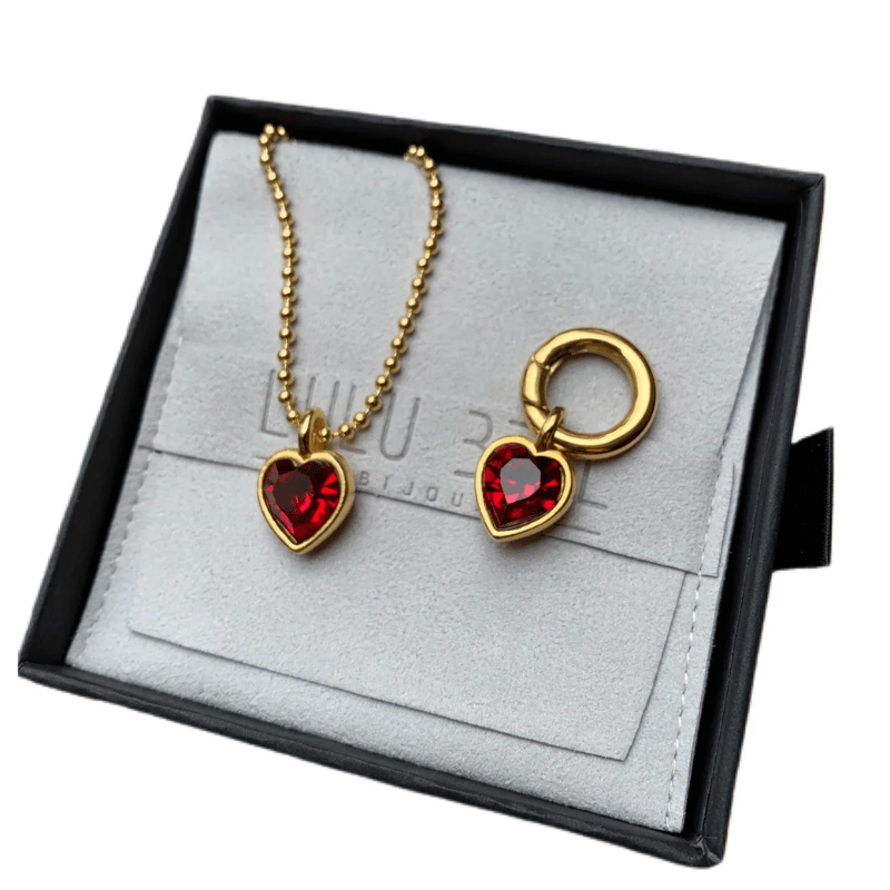Ruby Mini Me Charm + Necklace Twinning Set (Gold- and Rhodium-Plated Options) Charms Lulubell 