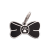 Black Bow Tie Enamel Charm / ID Tag (Free Custom Engraving) Charms Two Tails 