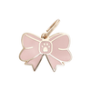 Pink Bow Tie Enamel Charm / ID Tag (Free Custom Engraving) Charms Two Tails 