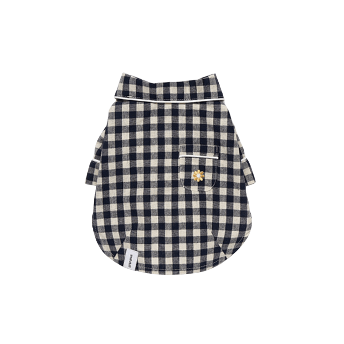 Check Pajama Shirt - Navy Clothing Small Stuff