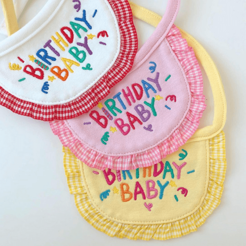 Birthday Baby Bib - Yellow Bandana Hey Jerry