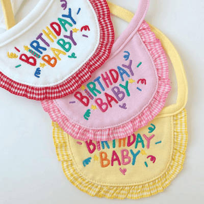 Birthday Baby Bib - Pink Bandana Hey Jerry