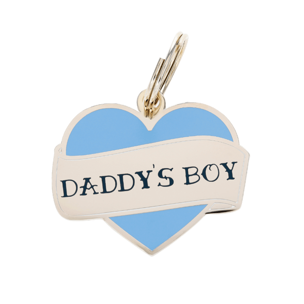 Daddy's Boy Enamel Charm / ID Tag (Free Custom Engraving) Charms Two Tails 