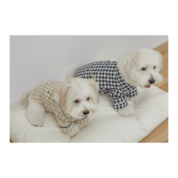 Check Pajama Shirt - Navy Clothing Small Stuff