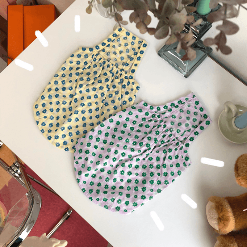 Flower Checkered Tank Top - Yellow Clothing Hey Jerry