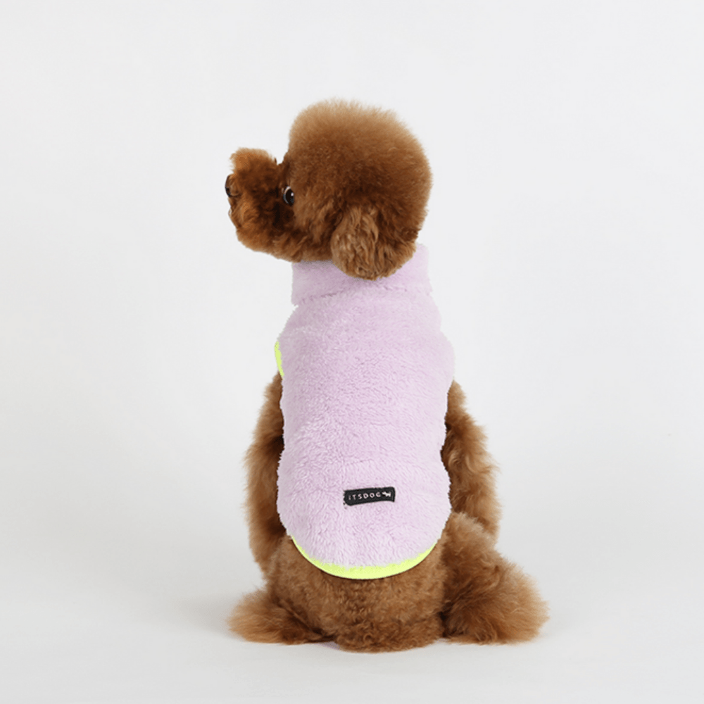Neon Boa Fleece Vest - Lilac Clothing ITS DOG