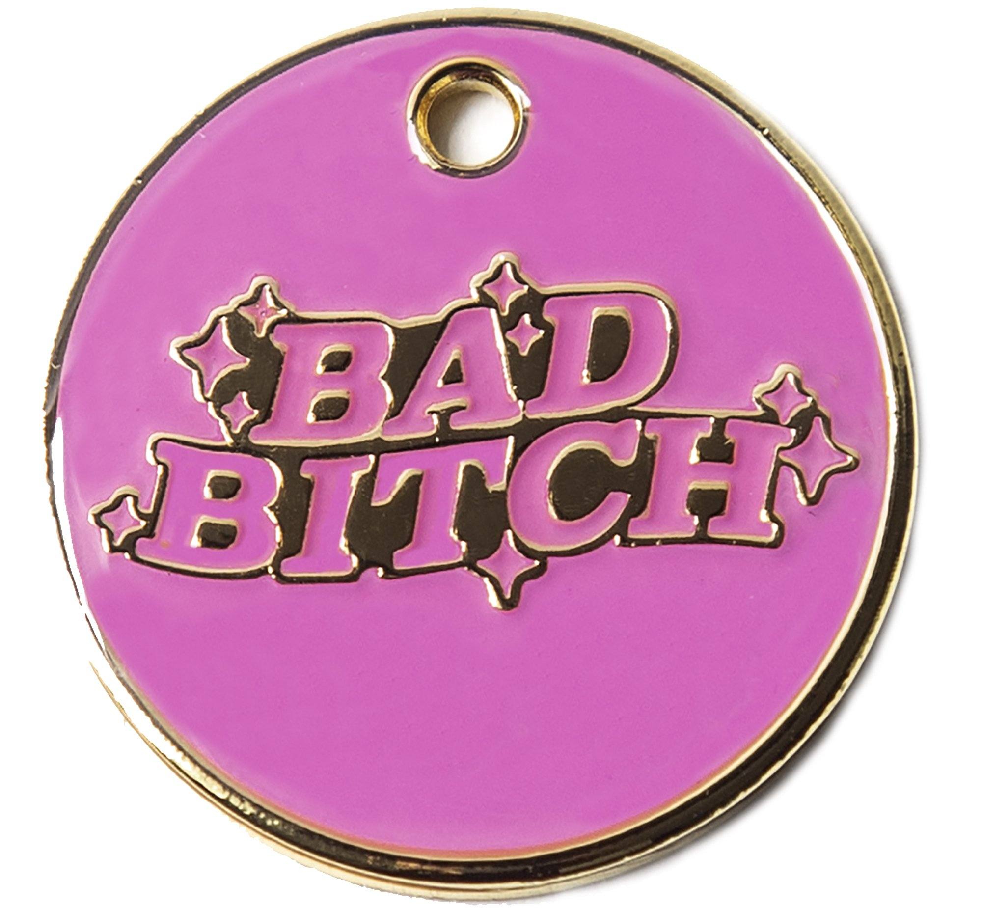 Bad Bitch ID Tag (Free Custom Engraving!) Charms Trill Paws