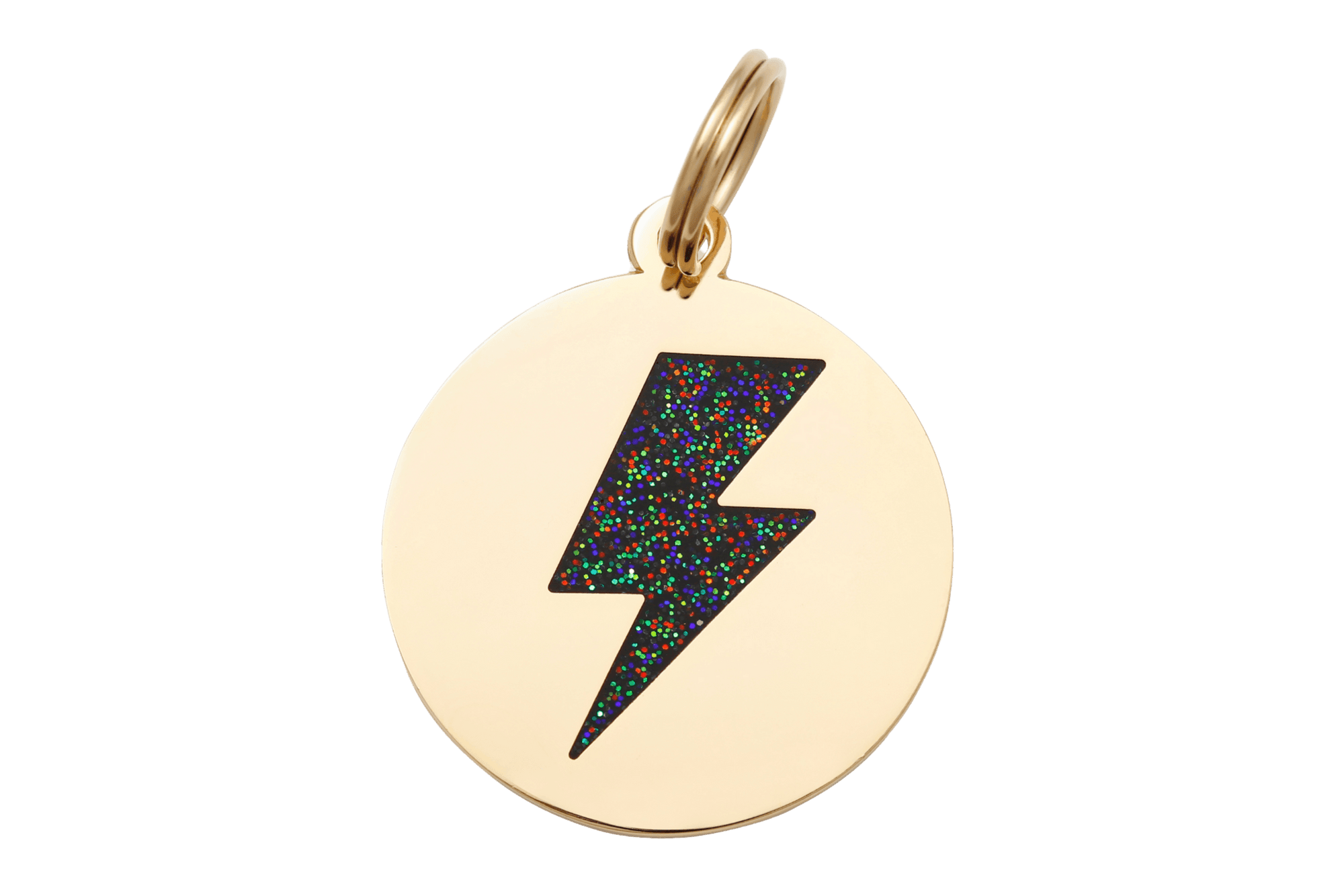 Lightning Bolt Enamel Charm / ID Tag (Free Custom Engraving) Charms Two Tails