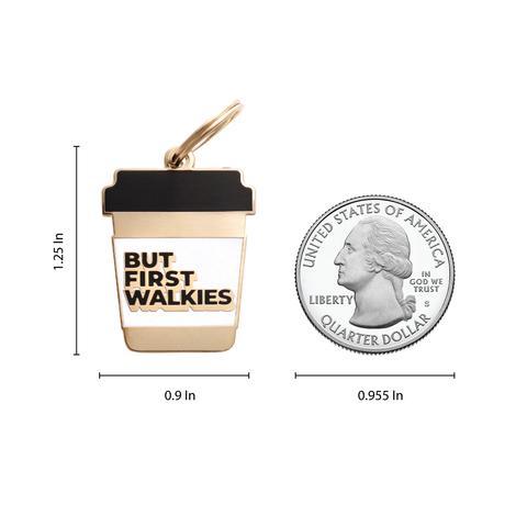 But First Walkies Enamel Charm / ID Tag (Free Custom Engraving) Charms Two Tails