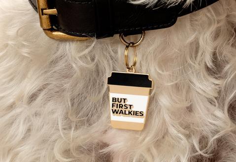 But First Walkies Enamel Charm / ID Tag (Free Custom Engraving) Charms Two Tails