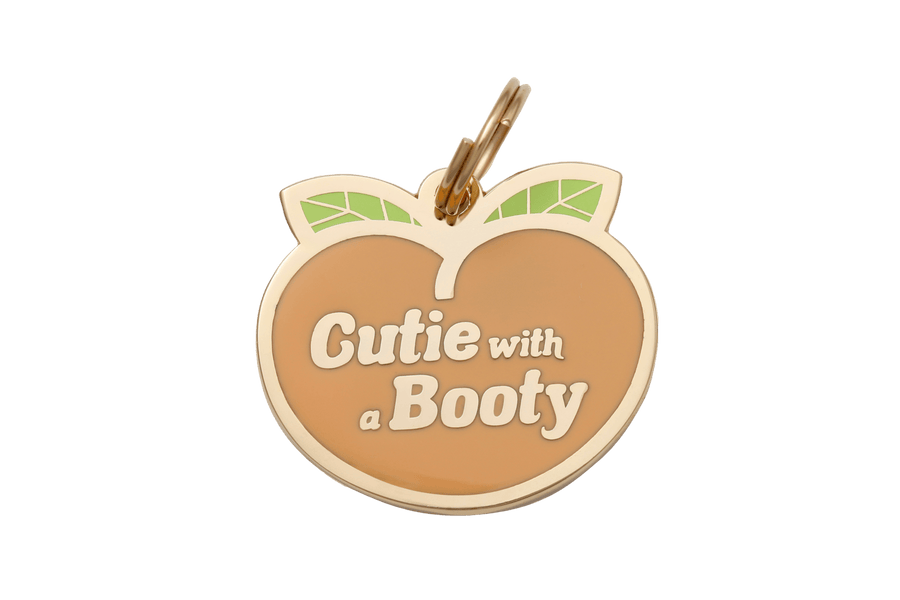 Cutie with a Booty Enamel Charm / ID Tag (Free Custom Engraving) Charms Two Tails 