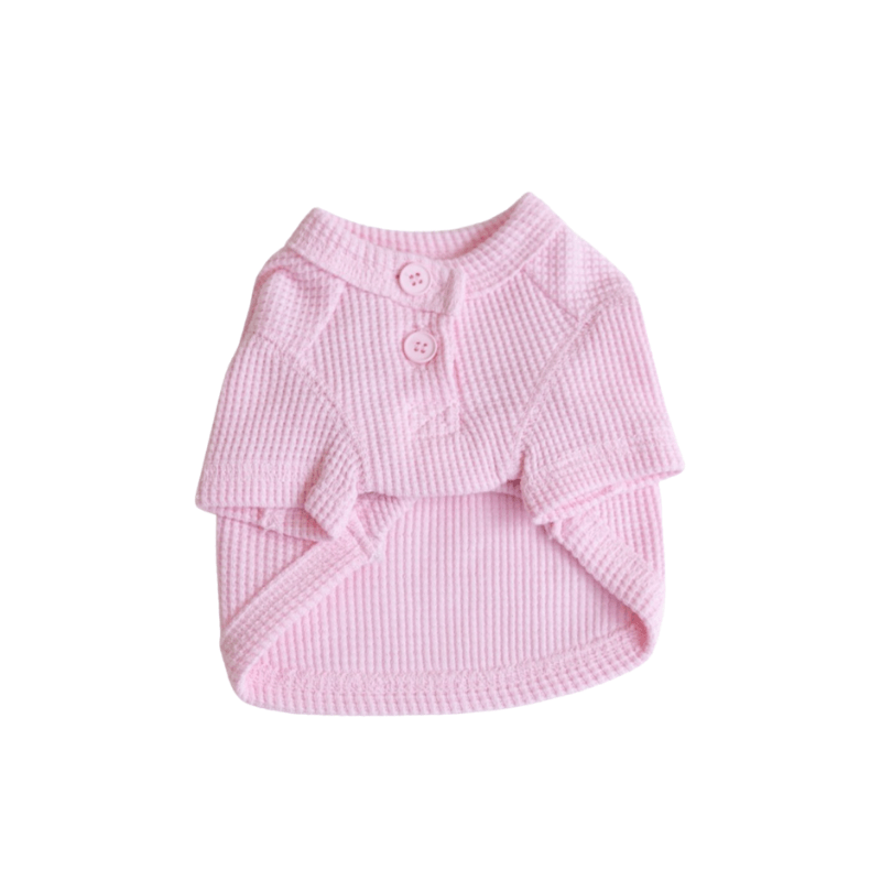 Waffle Crop Tee - Light Pink