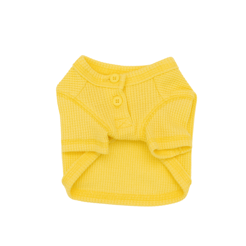Waffle Crop Tee - Yellow