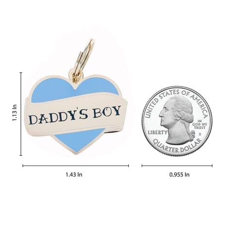 Daddy's Boy Enamel Charm / ID Tag (Free Custom Engraving) Charms Two Tails