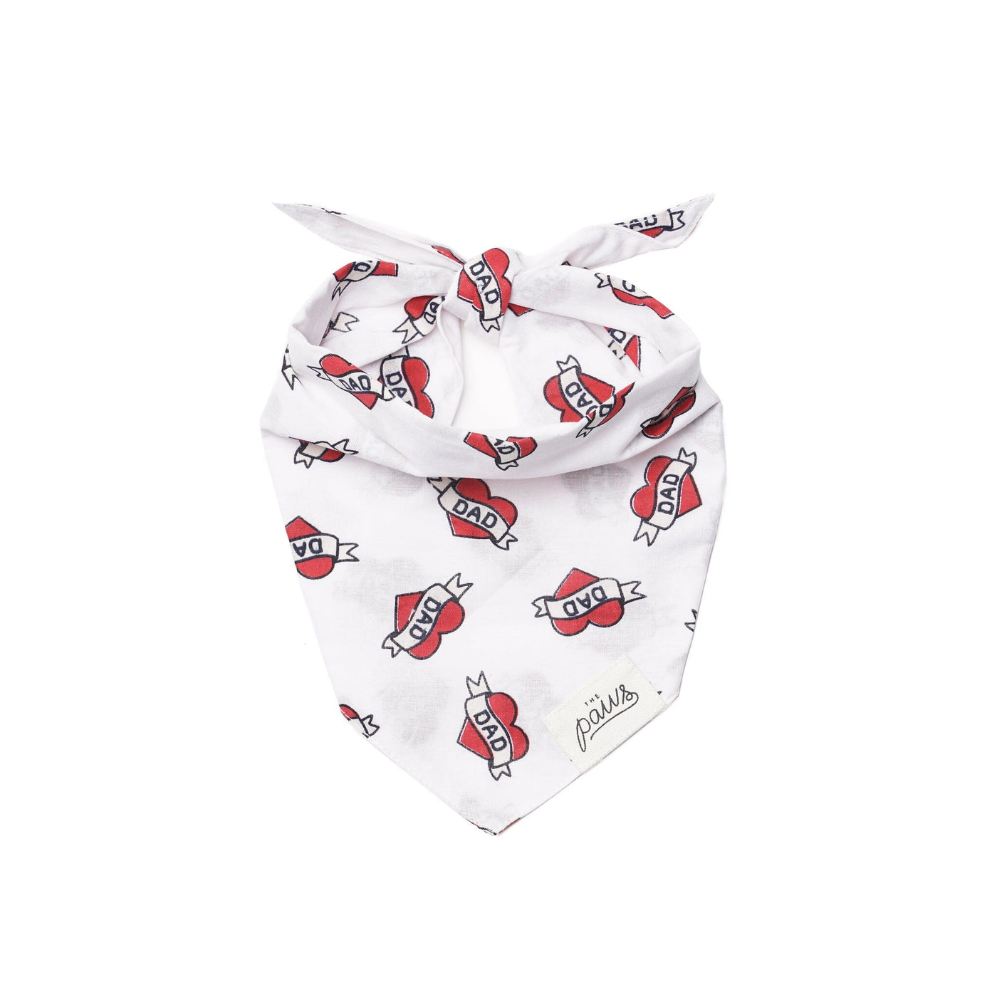 I Love Dad Heart Dog Bandana