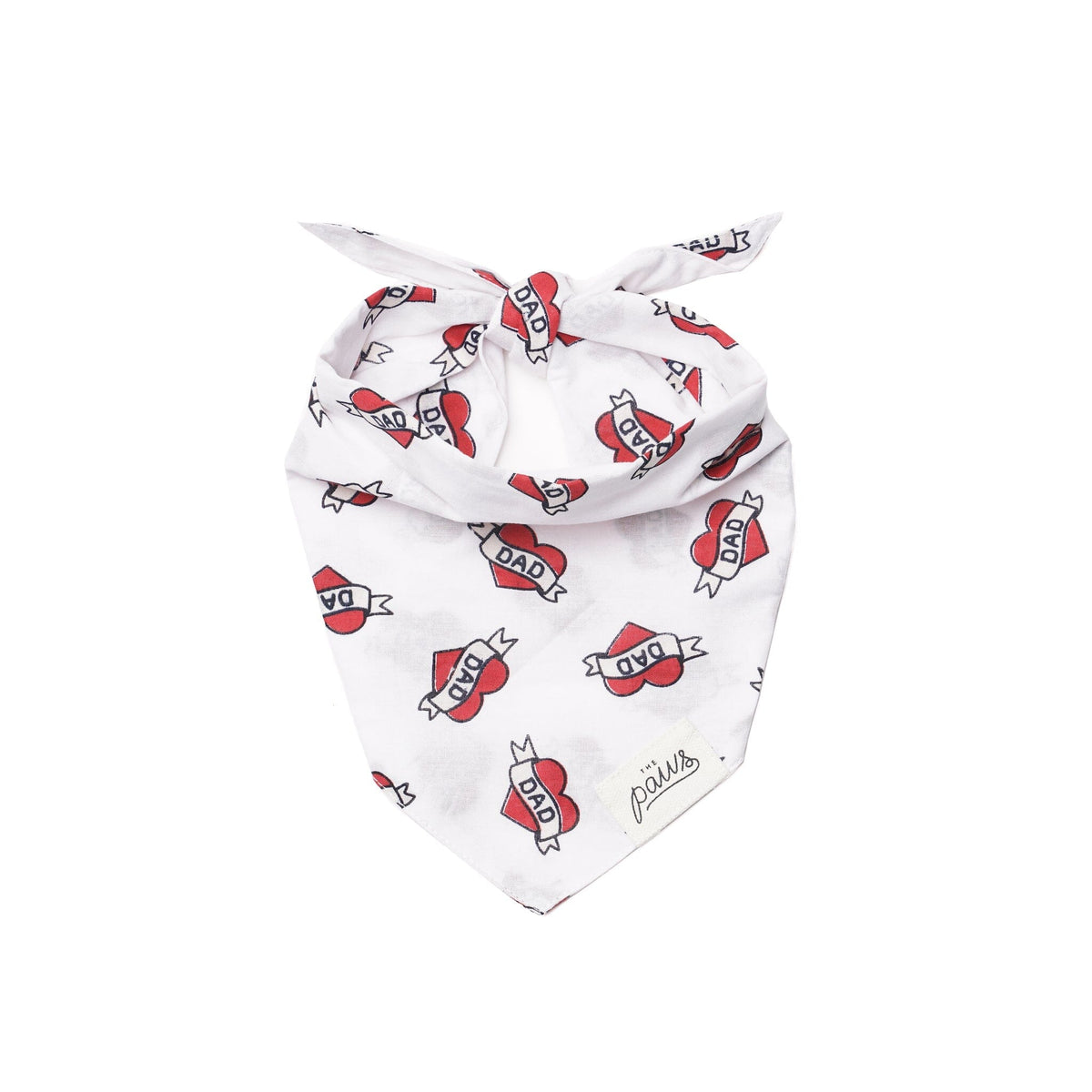 I Love Dad Heart Dog Bandana