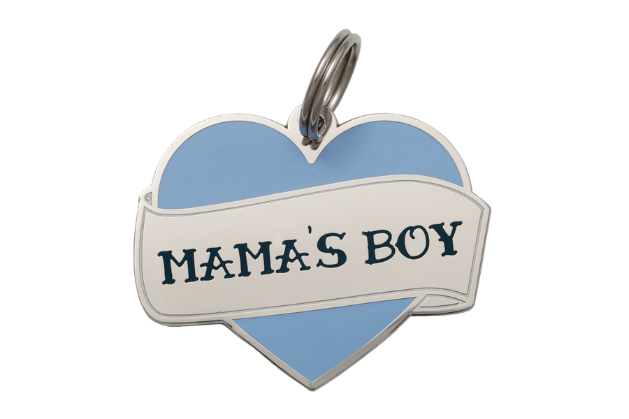 Mama's Boy Enamel Charm / ID Tag (Free Custom Engraving) Charms Two Tails 