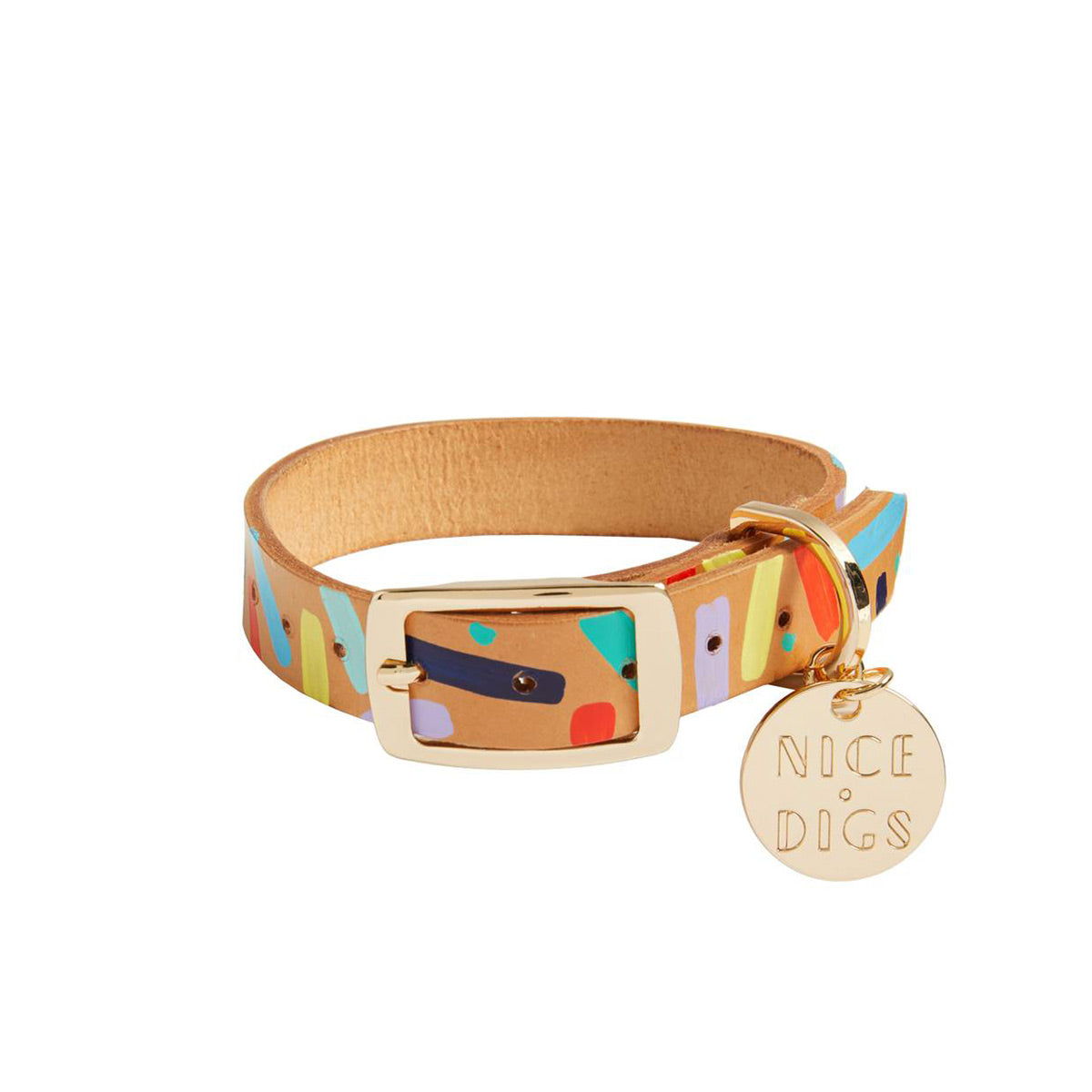 Confetti Dog Leather Collar Collar Nice Digs