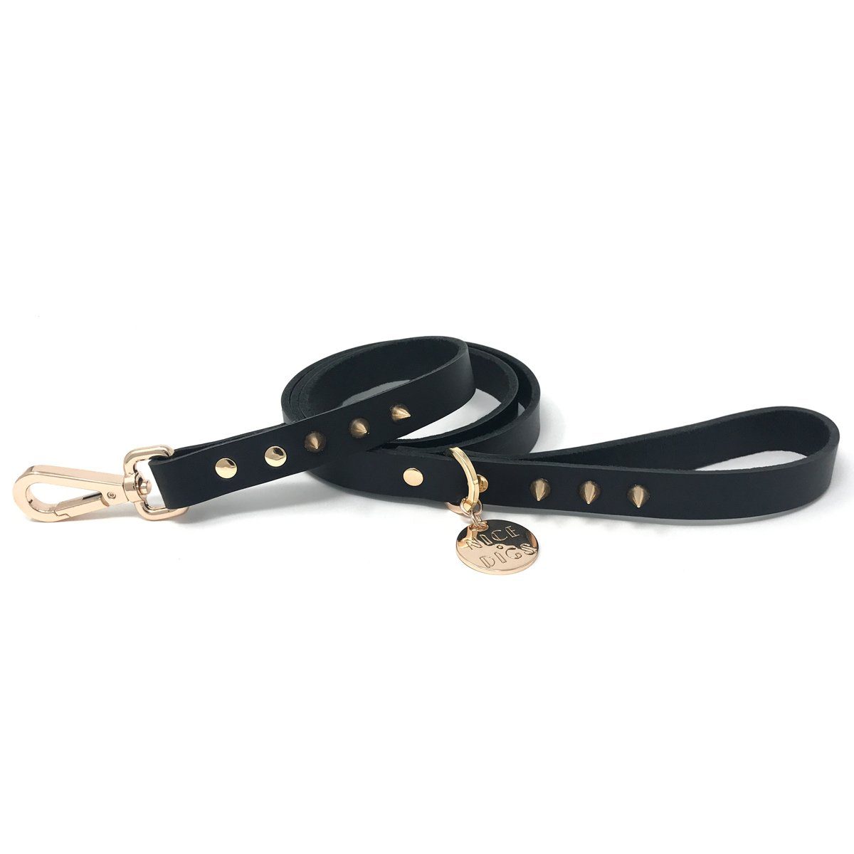 Spike Dog Leash - Gold Noir - Spotted By Humphrey