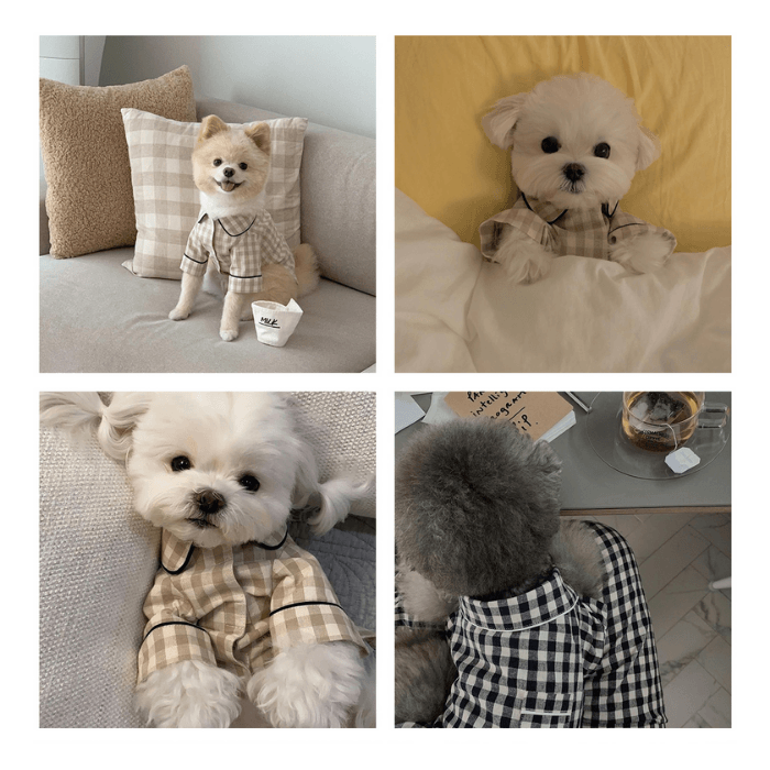 Check Pajama Shirt - Navy Clothing Small Stuff